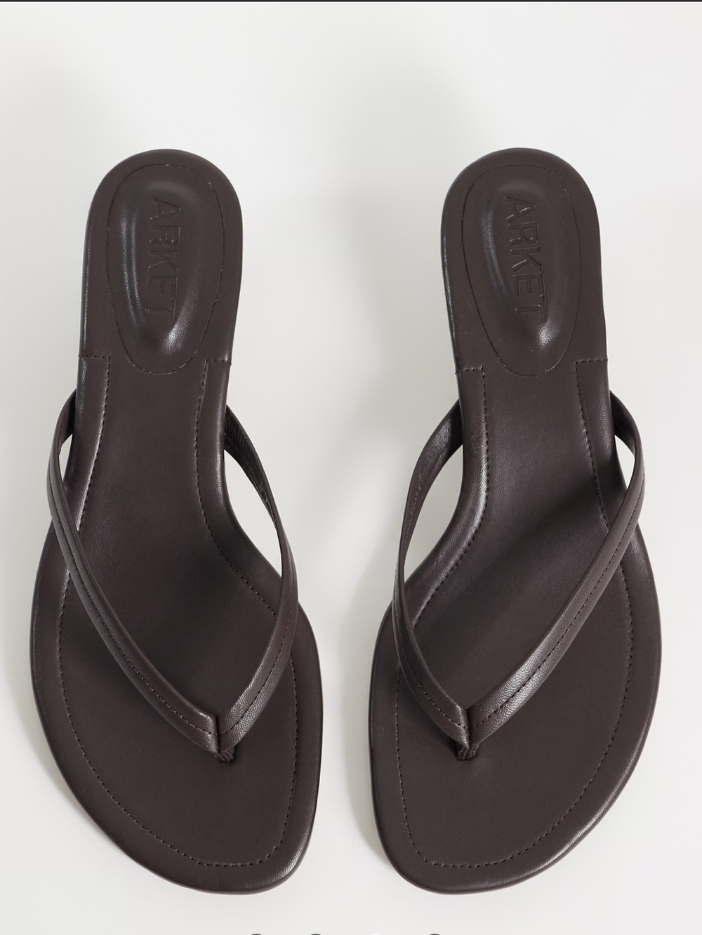 Arket Women's Dark Brown Leather Thong Sandals NIB